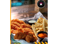 Chicken fingers + papas fritas + 2 salsas