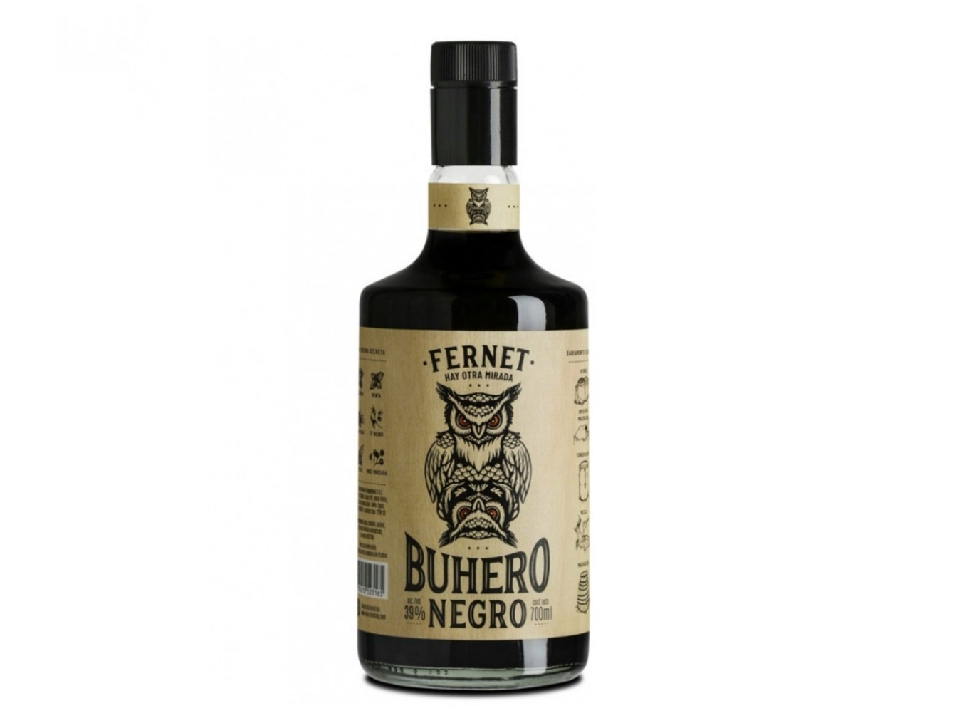 Fernet Buhero Negro 700ml. Aperitivo Fernet Premium