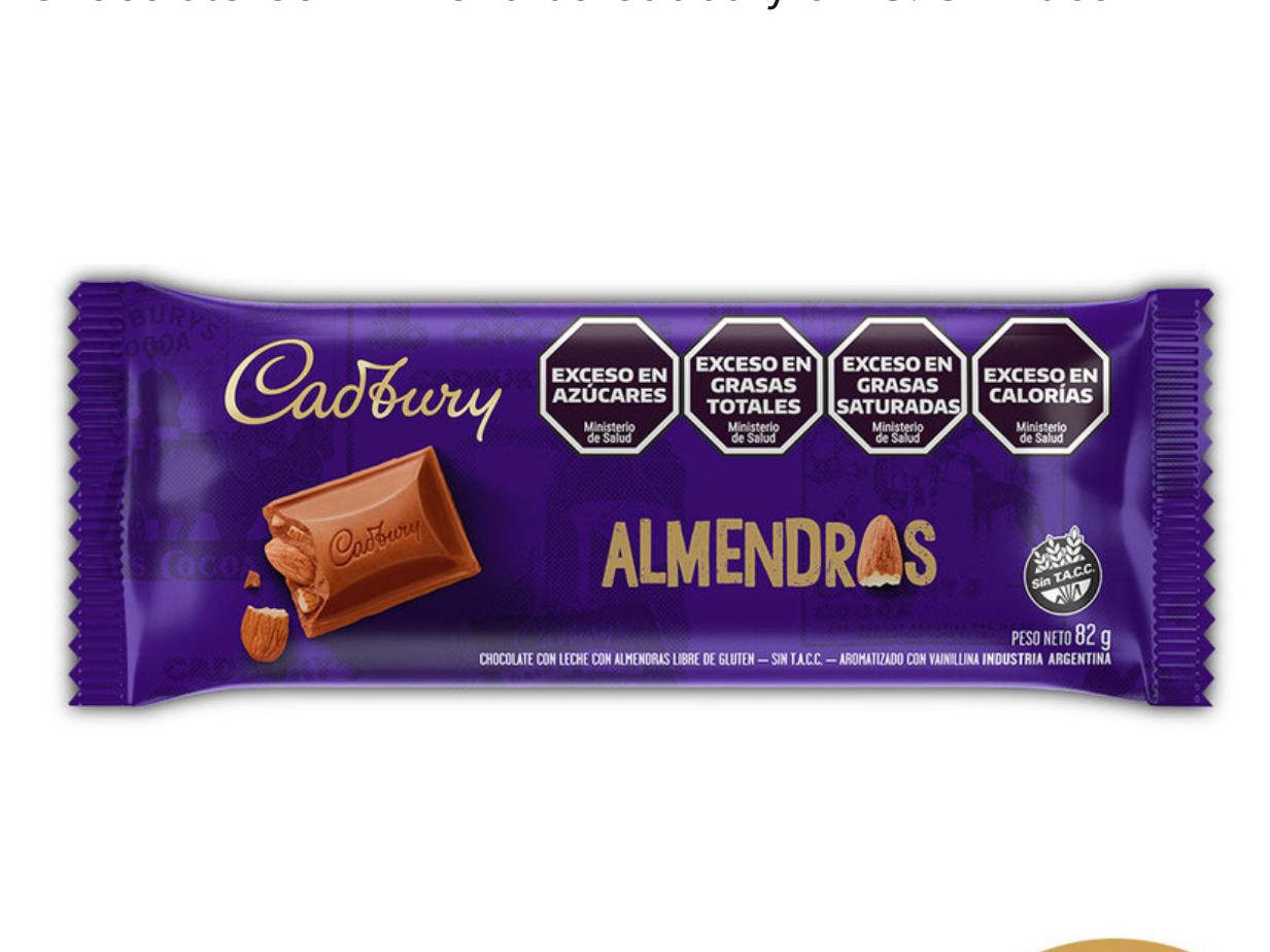 Cadbury almendras x 82g