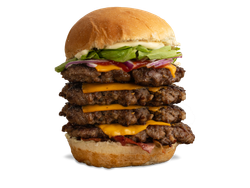 Hamburguesa Cuadruple con Papas