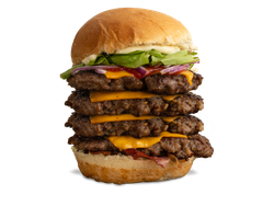 Hamburguesa Cuadruple con Papas