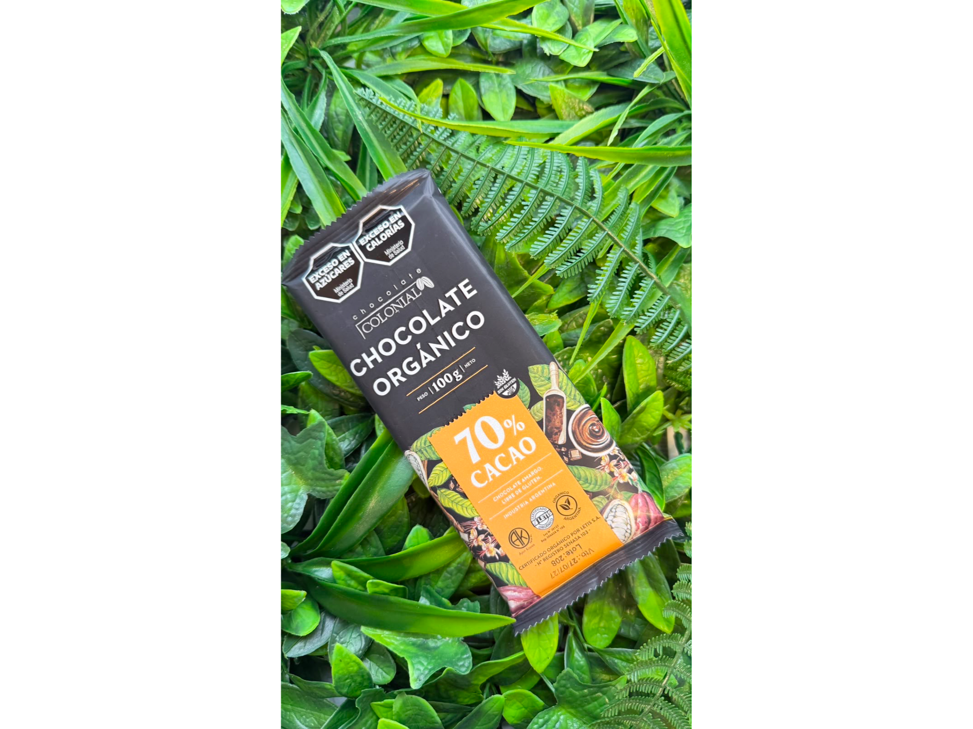 Chocolate orgánico 70% cacao 100gr