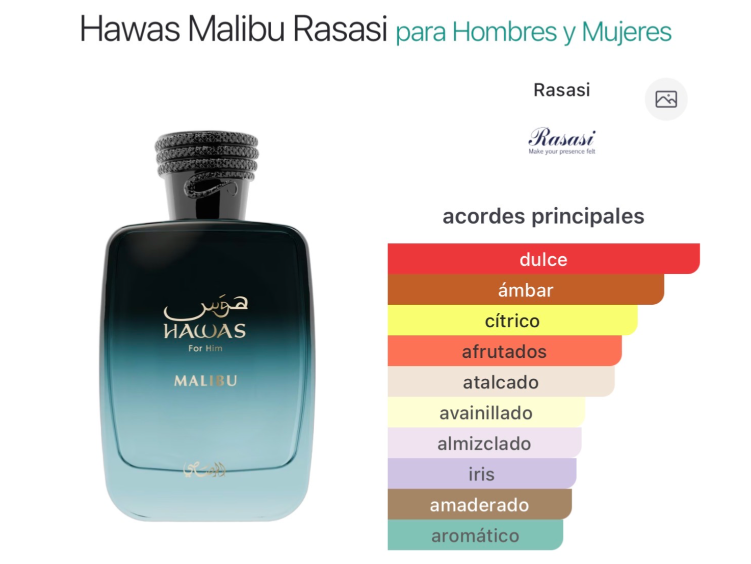 RASASI HAWAS MALIBÚ