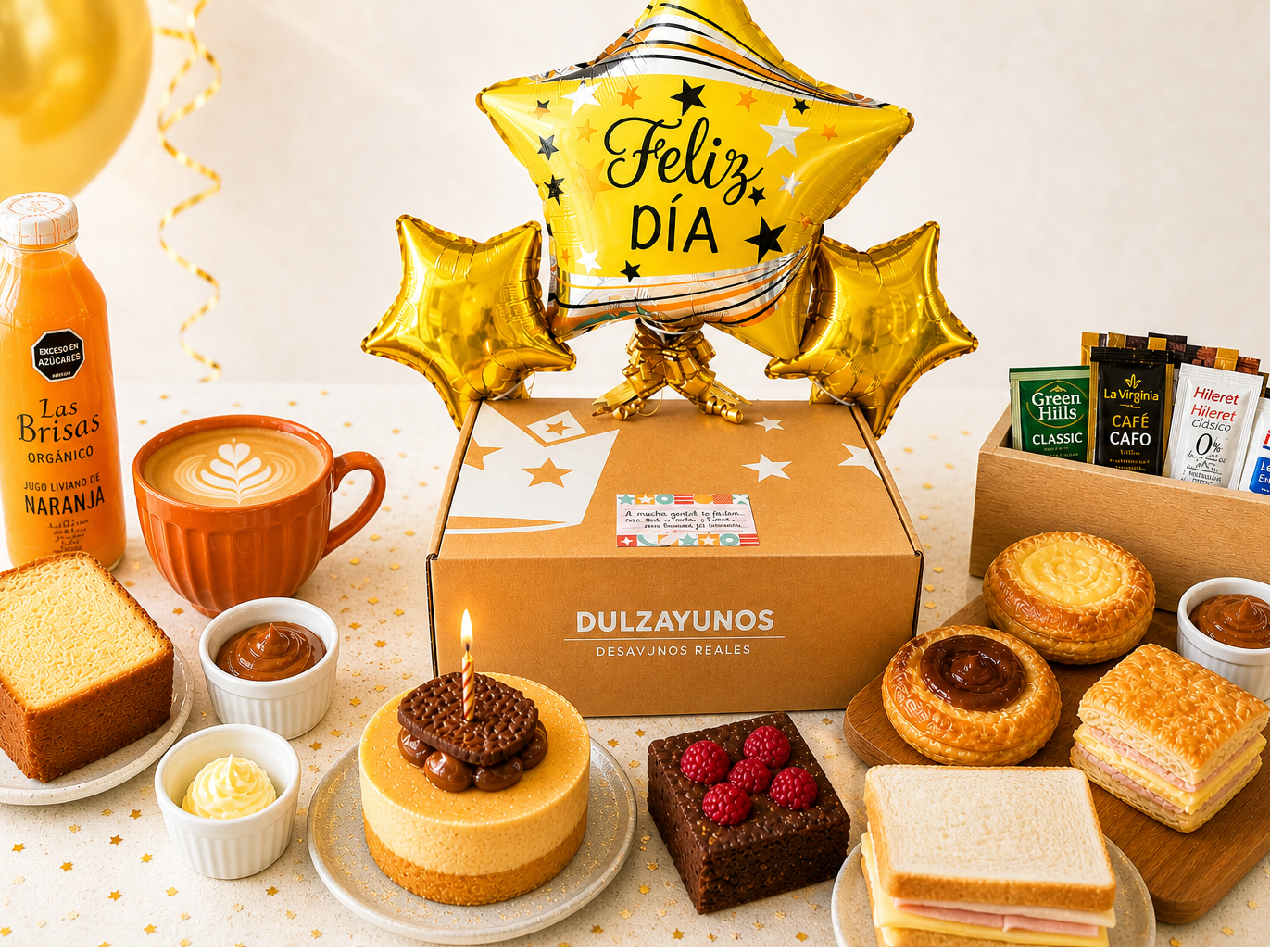 Desayuno Premium Completo (globos de regalo) de Dulzayunos Sorpresa