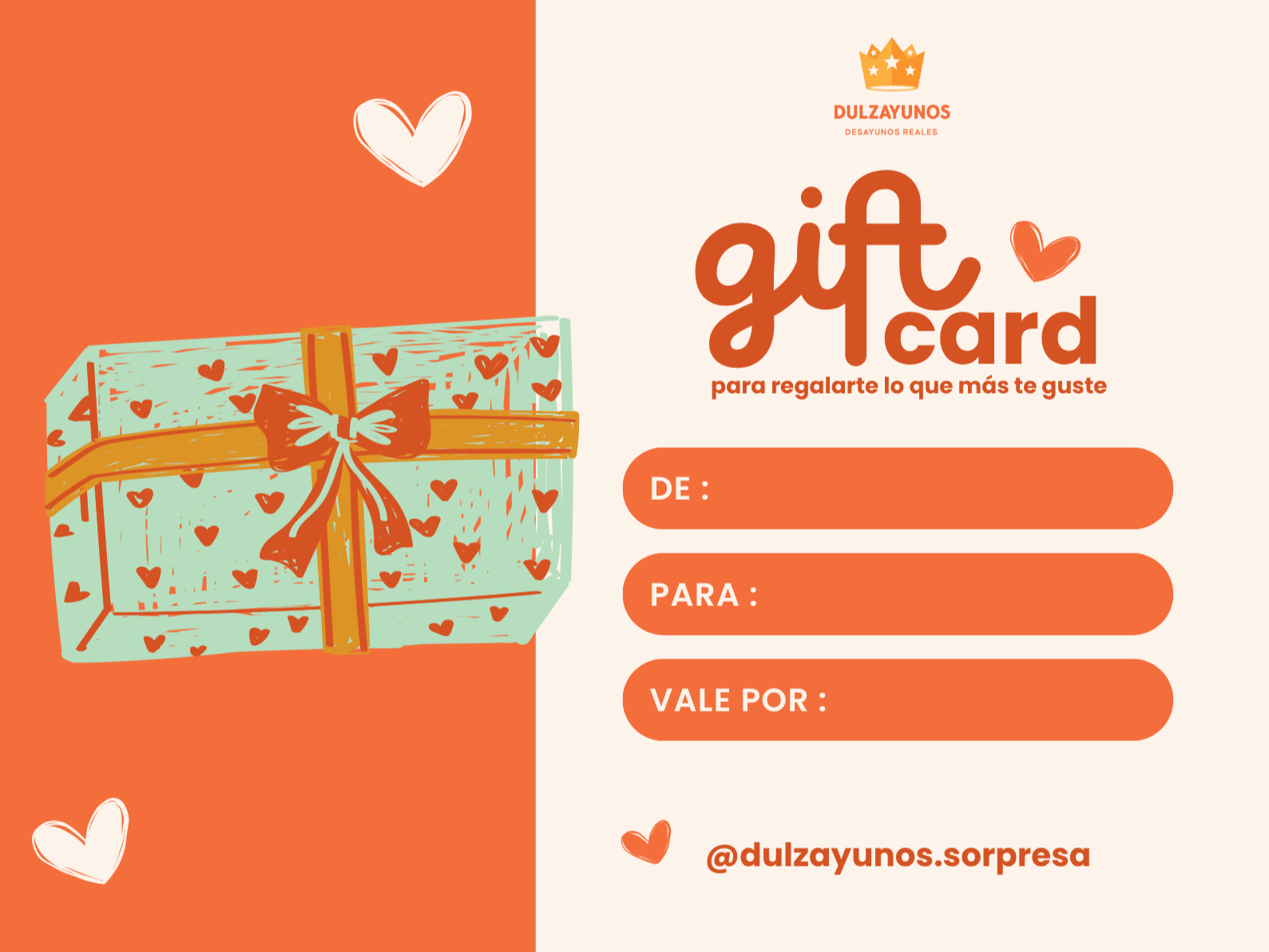 Gift Card de regalo ¡para que pueda elegir lo que más le gusta!