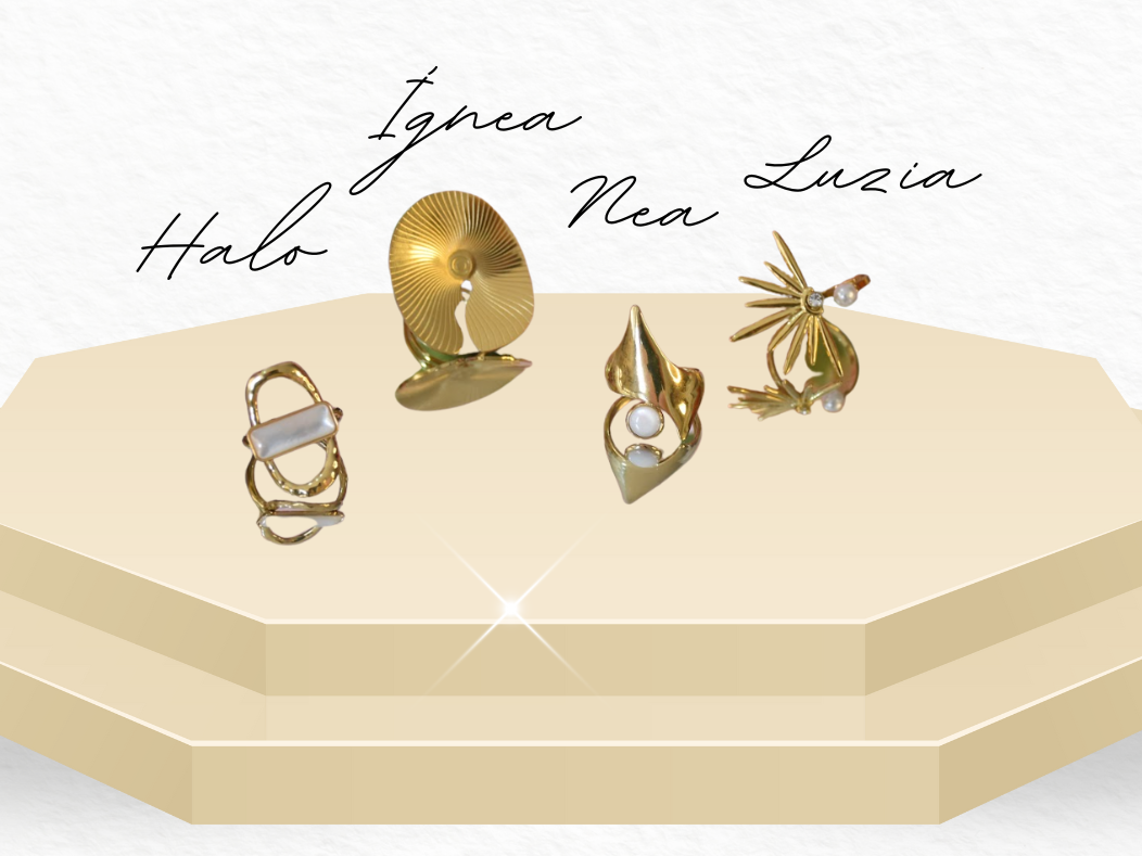 Anillos: HALO - ÍGNEA - NEA - LUZIA dorados
