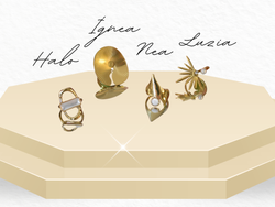Anillos: HALO - ÍGNEA - NEA - LUZIA dorados