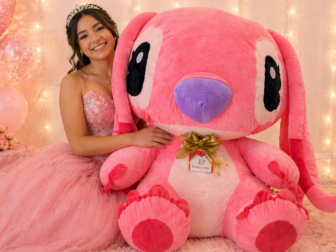 Peluche gigante Stitch o Angel (Azul o rosa)