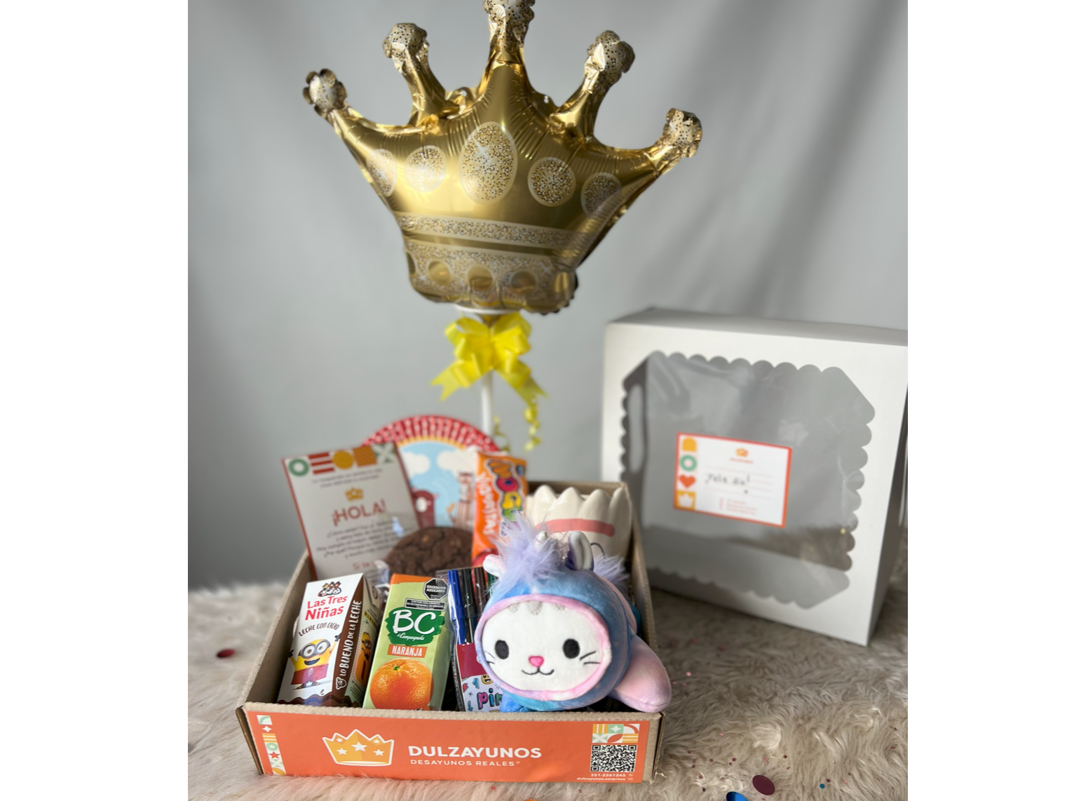 Desayuno REAL INFANTIL con peluche y globo