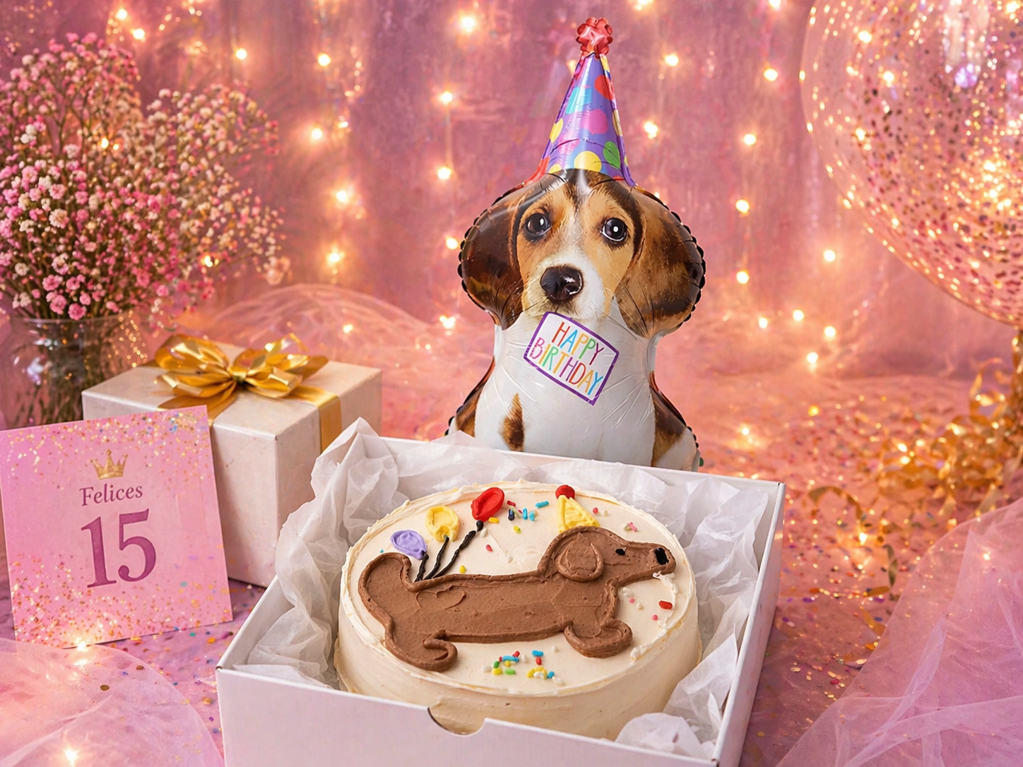 Torta artesanal Perrito + globo perrito
