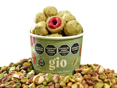 Frambuesa Bañada en chocolate con pistacho x6