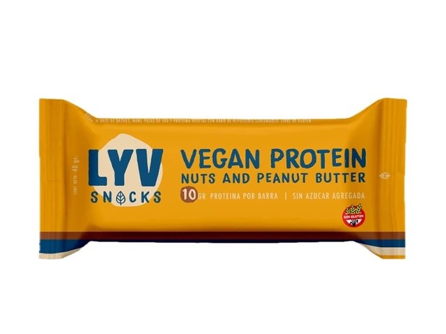 Lyv Barra Proteína de Mani y Almendras x 12 | Vegana | Naturales Sin Tacc