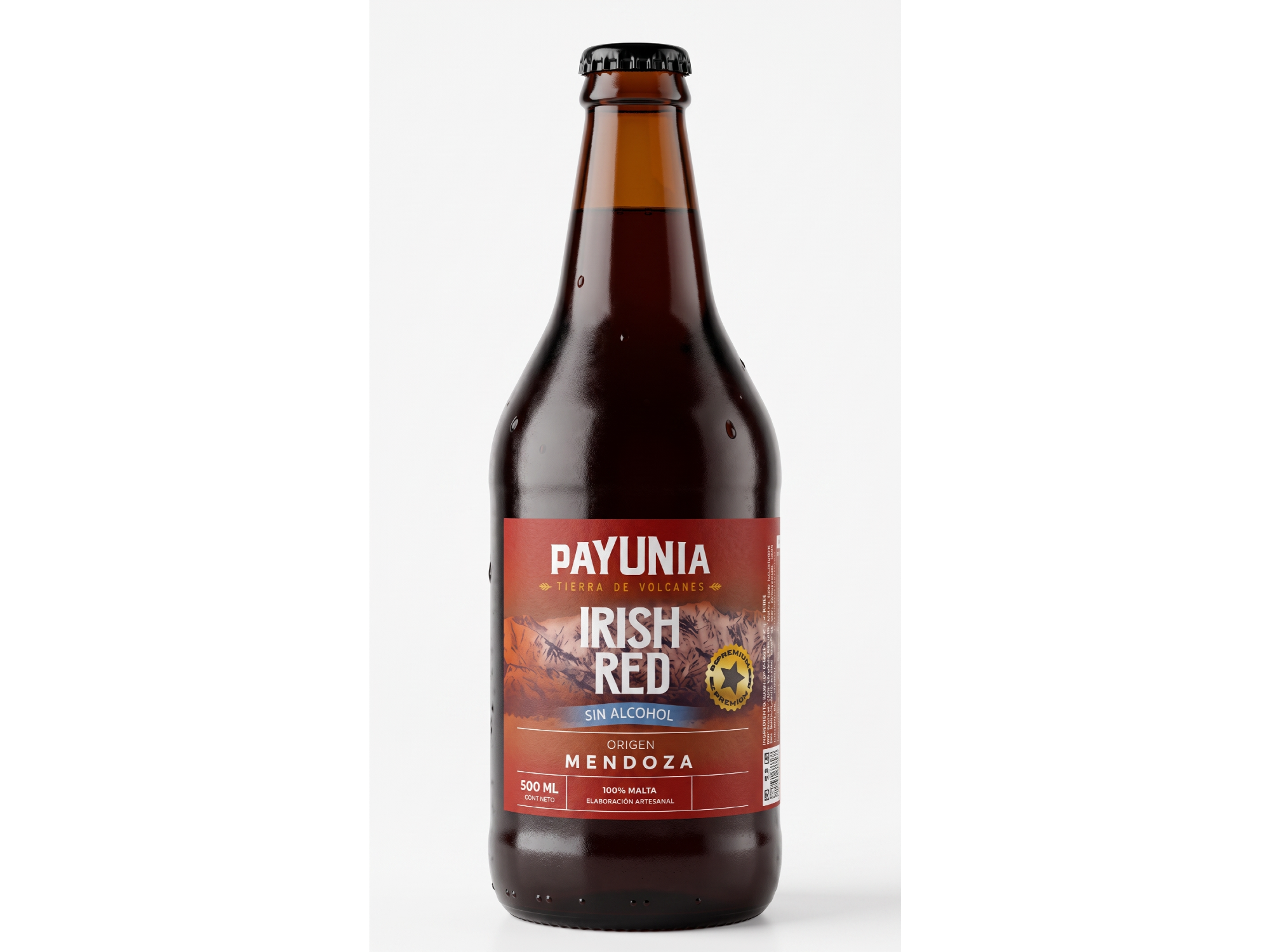 Cerveza Payunia Irish Red Sin Alcohol 500cc PACK DE 6