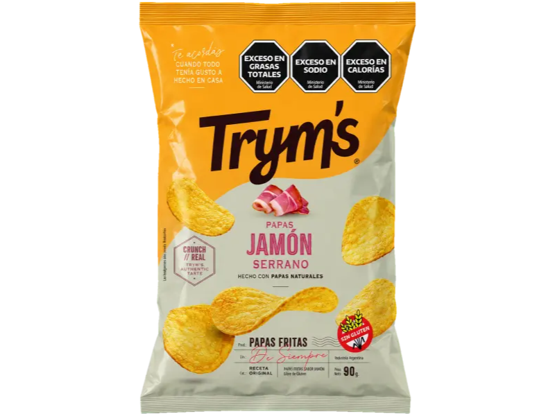 Tryms Papas Jamón Serrano 90 g | Sin Tacc