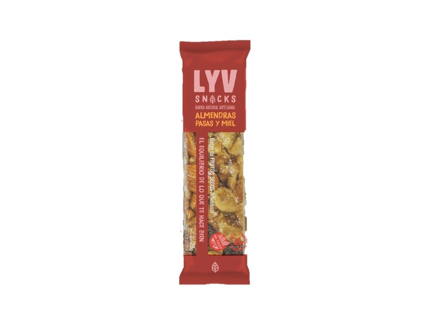 Lyv Barra de Almendras. Pasas y Miel x 12 | Naturales Sin Tacc