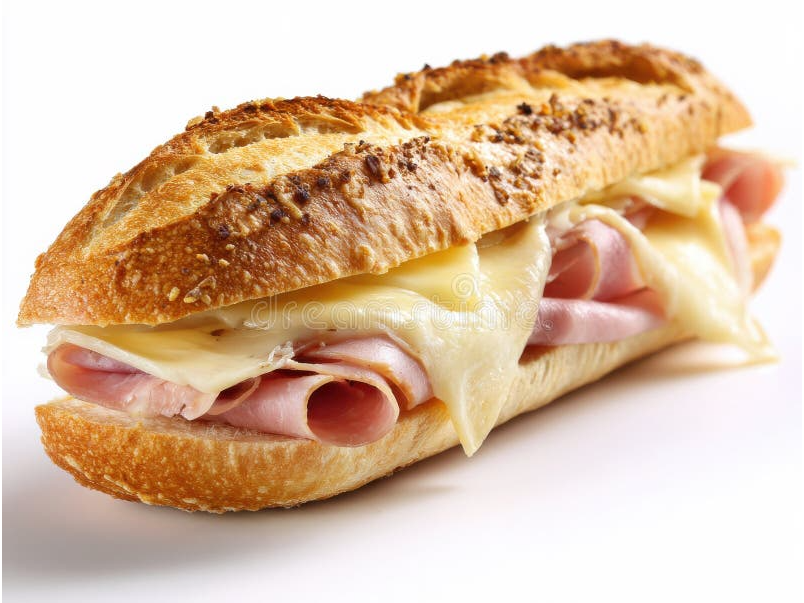 Pan baguette con jamon y queso Sin Tacc