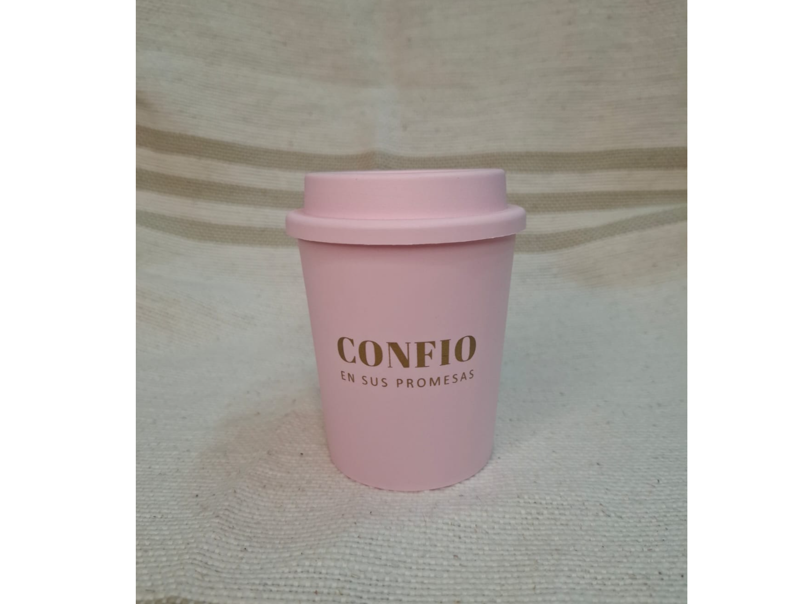 Vaso Termico Rosa " Confio en sus Promesas "