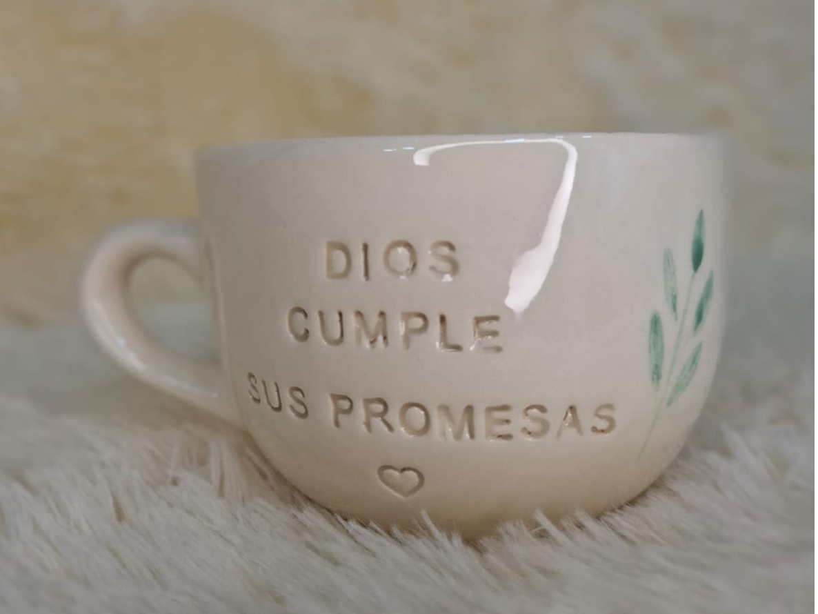 Tazon  de Cearmica DIOS CUMPLE SUS PROMESAS