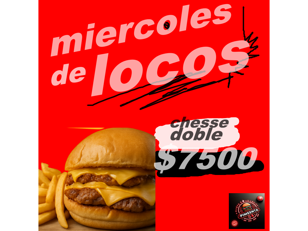 chesse burger doble + papas