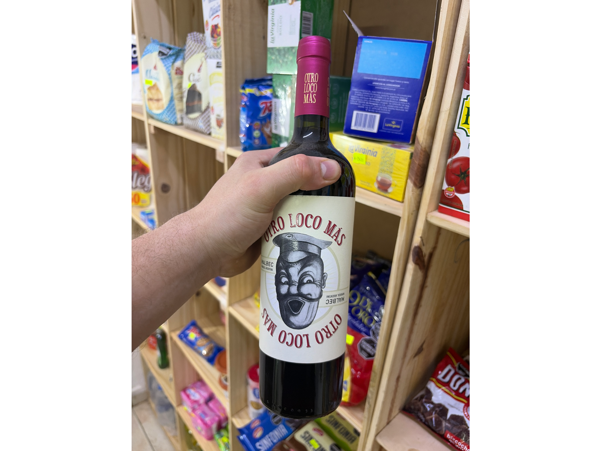 Vino tinto otro loco mas