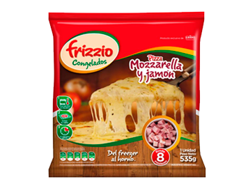 pizza mozarella y jamon