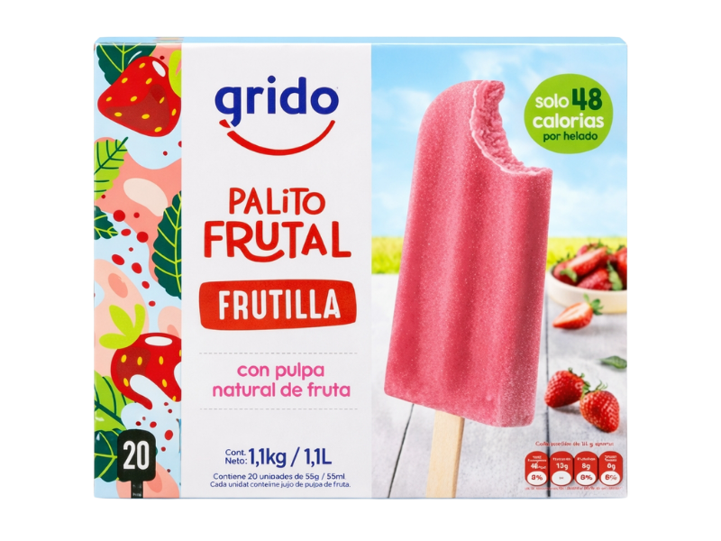 Palito frutal frutilla x20