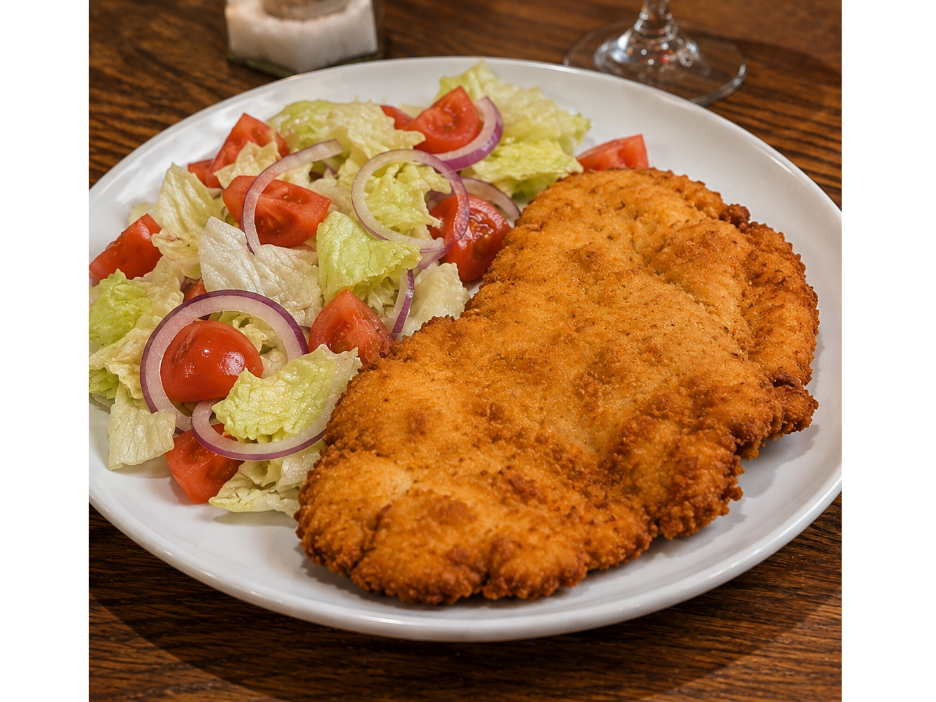 Suprema de pollo con ensalada