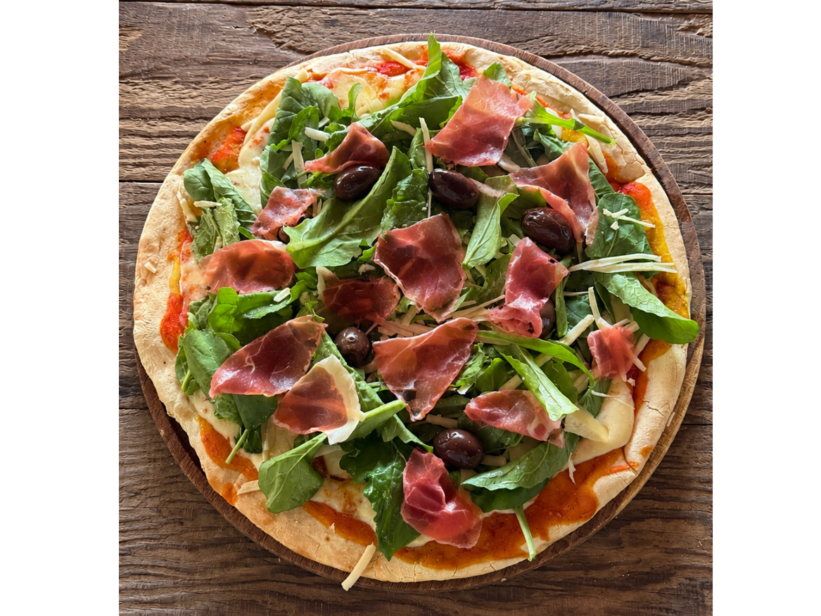 Pizza rúcula y crudo