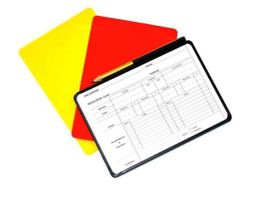 TARJETA ARBRITO AMARILLA Y ROJA C\LAPIZ Y LIBRETA