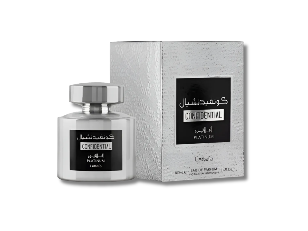 Perfume Arabe Confidental Platinum Lattafa Unisex 100ml