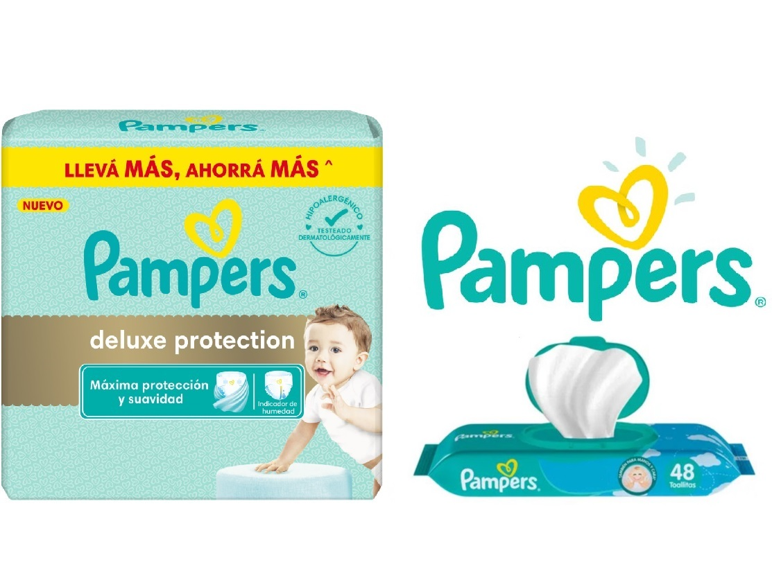 PAÑALES PAMPERS JUMBO PACK Y TOALLITAS HÚMEDAS X 48