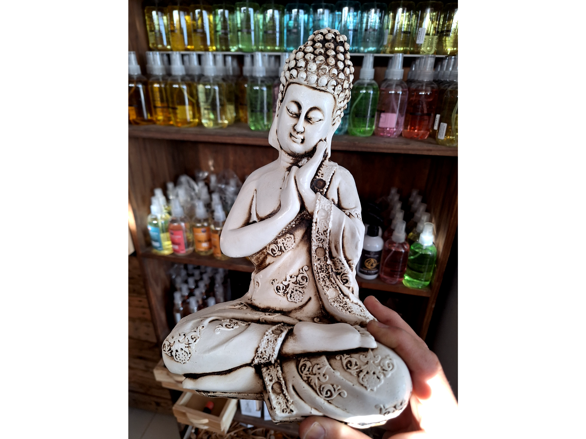 Buda Prana 28cm . (Soñador) Fabricado en Resina