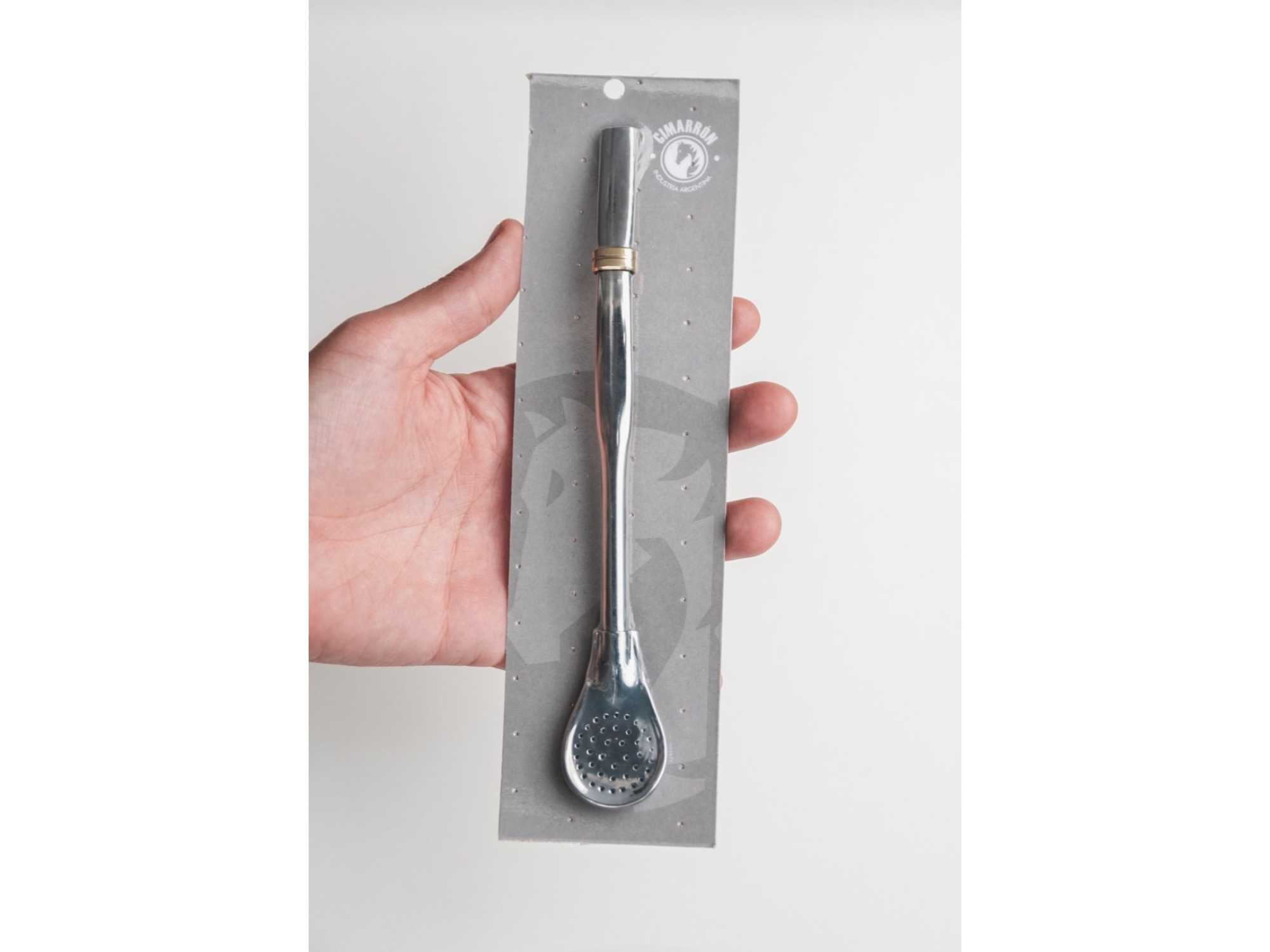 Bombilla Perita Coco con Virola ACERO