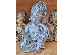 Buda Ensueño Grande Mano en Rodilla Plateado / Dorado