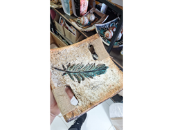 Centro De Mesa Diseño Artesanal Cuadrado Manija