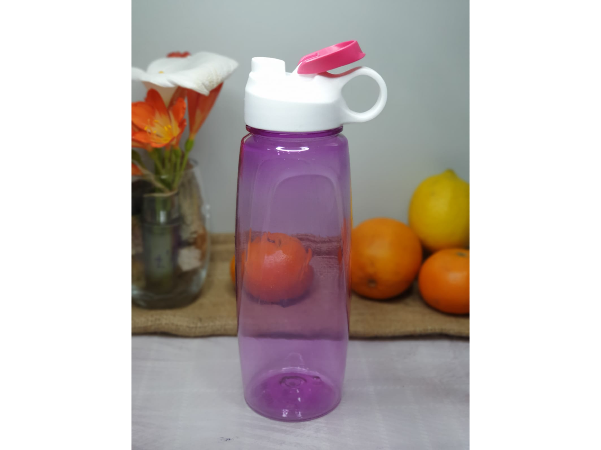 Botella Cilindrica / Hym con Tapa Anillo Flip Top