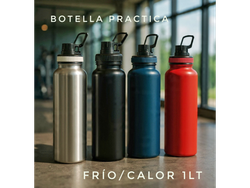 Botella Deportiva x 1Lt. Acero Inoxidable