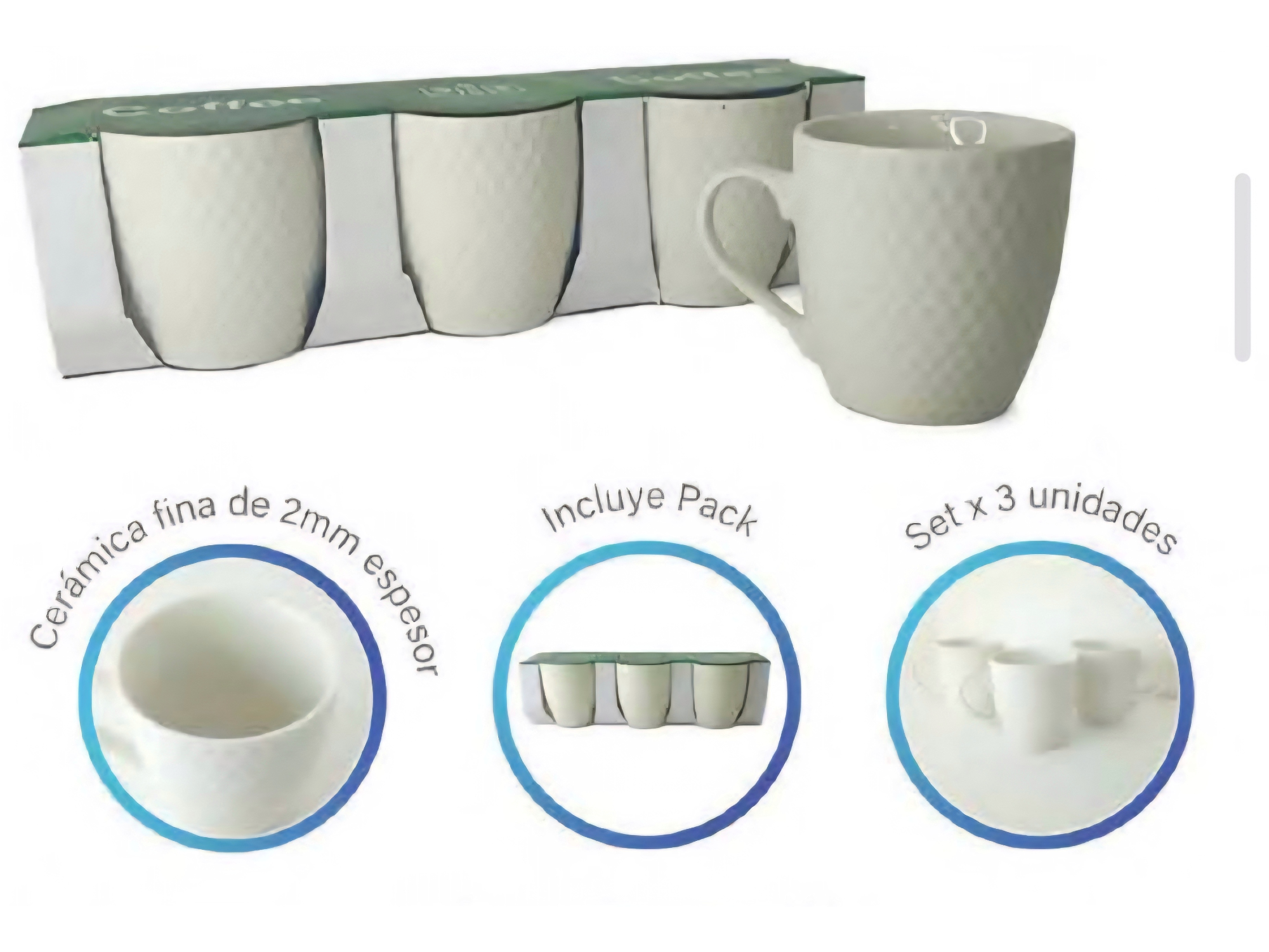 Set Tazas Pocillos x3