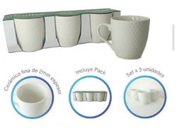 Set Tazas Pocillos x3