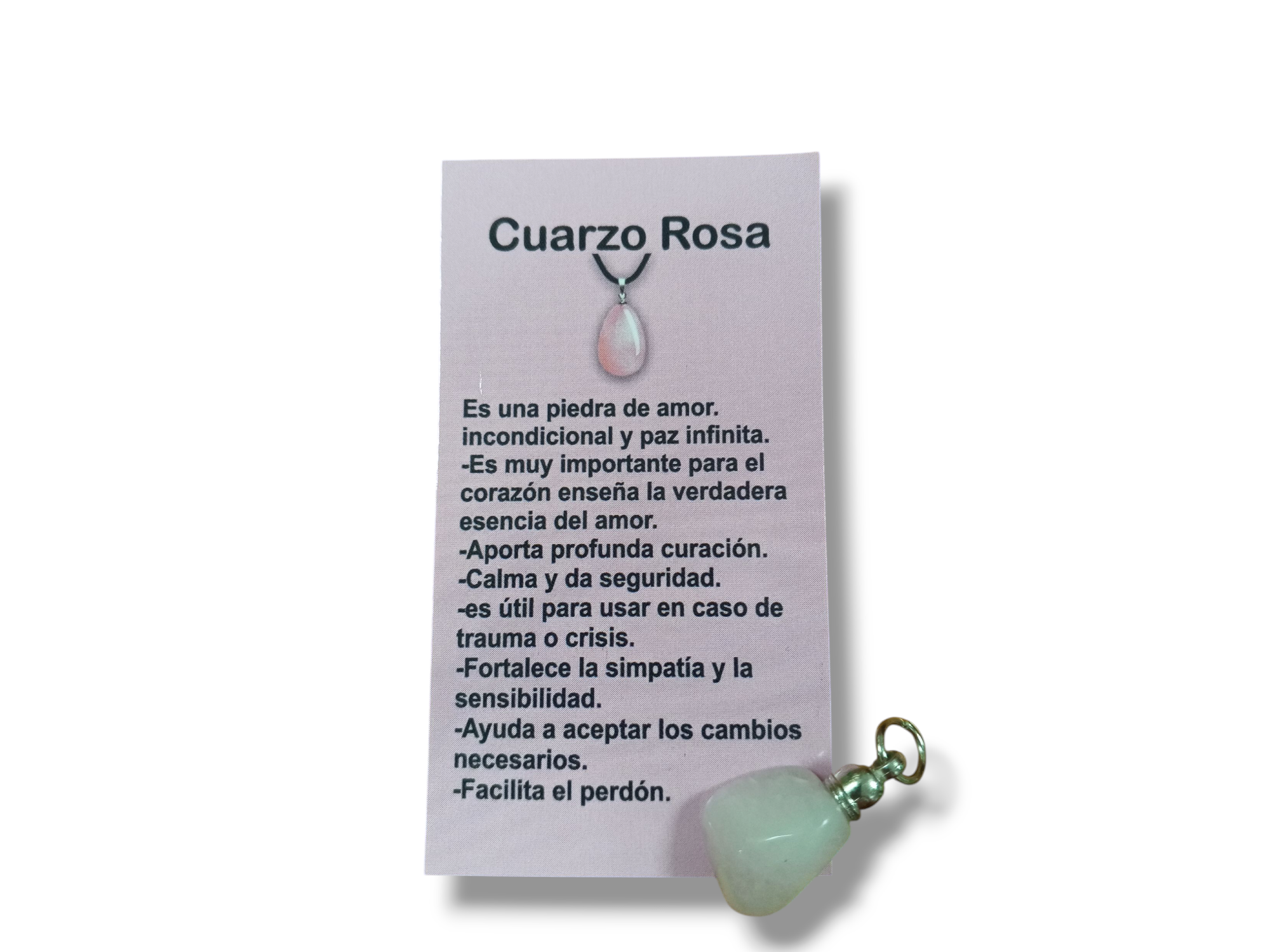 Dije Piedra Cuarzo Rosa