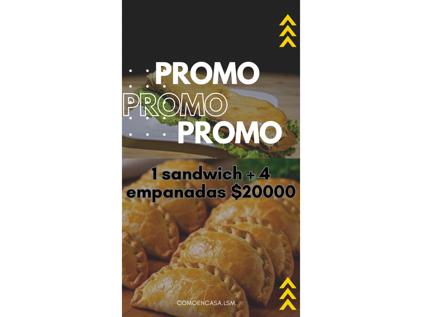 sandwich gigante  + 4 empanadas