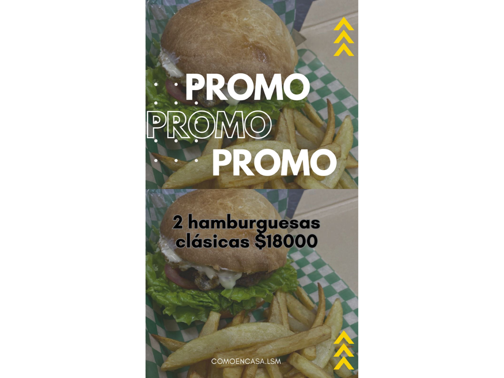 2 hamburguesas clásicas + papas