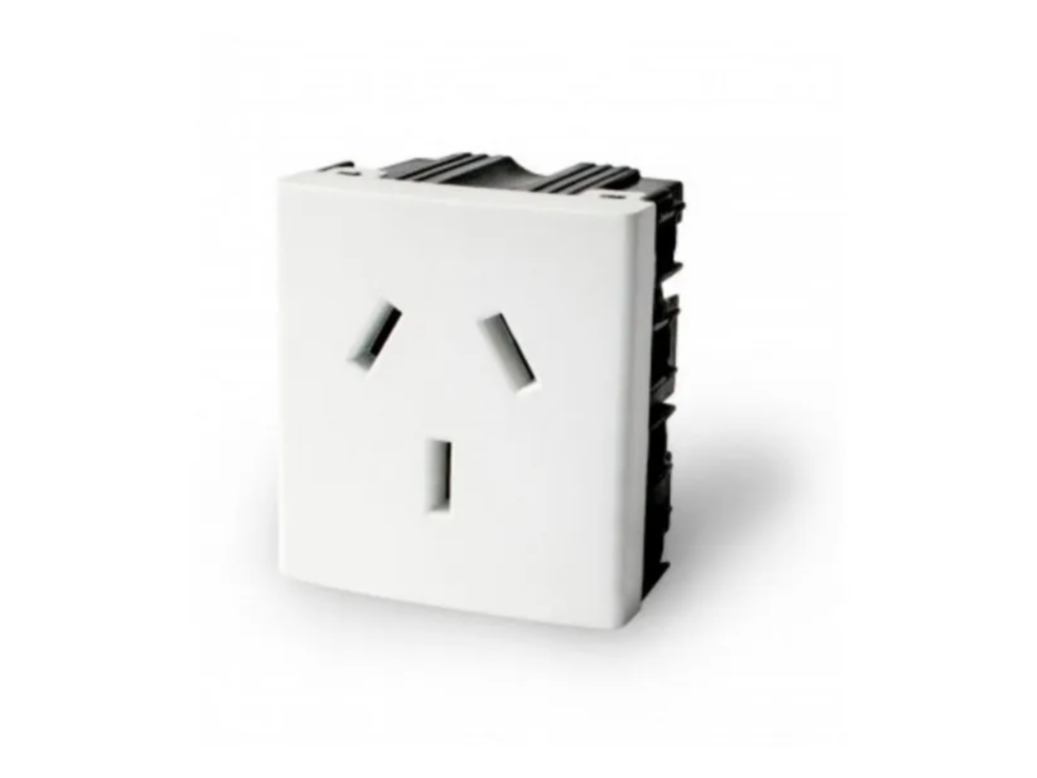 Modulo Toma 20A para bastidor 5x10 Kalop blanco línea civil