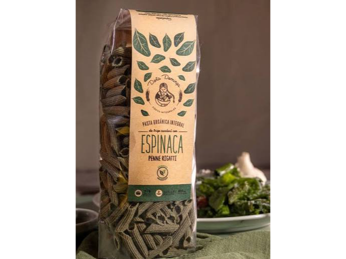 Penne rigatti de trigo candeal orgánico con espinaca "Doña Dominga"