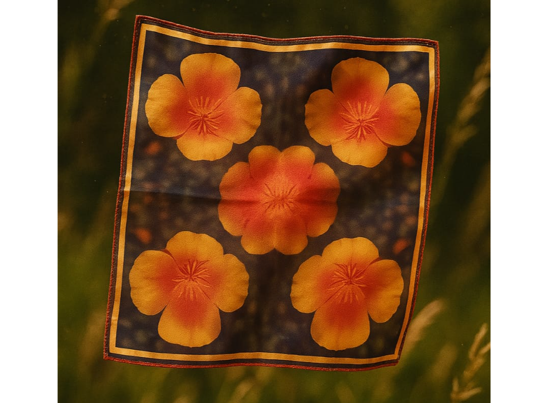 Pañuelos con flora del Norte Neuquino