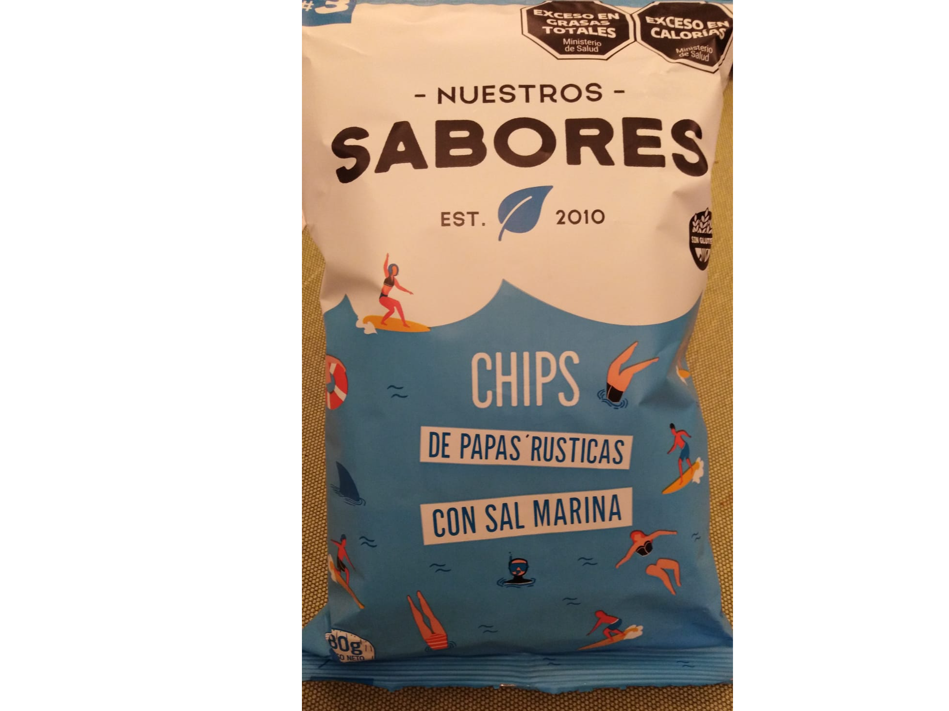 Nuestros Sabores chips de papas rusticas 80gr