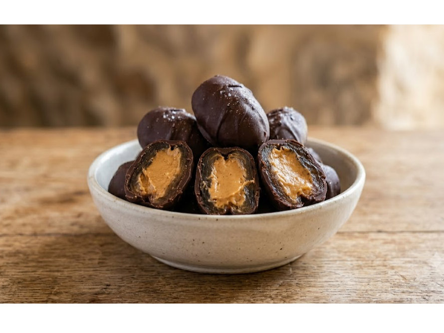 Bombones de dátiles bañados