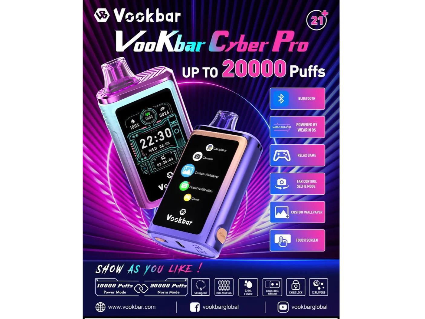 Vookbar cyber Pro 20.000 puff