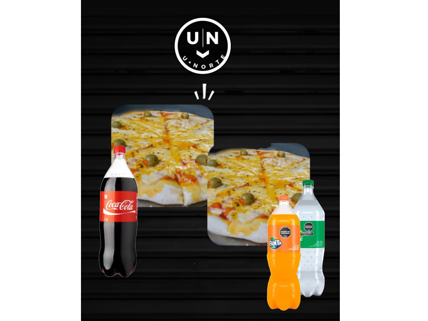 2 Muzzas + Gaseosa de 1,5L
