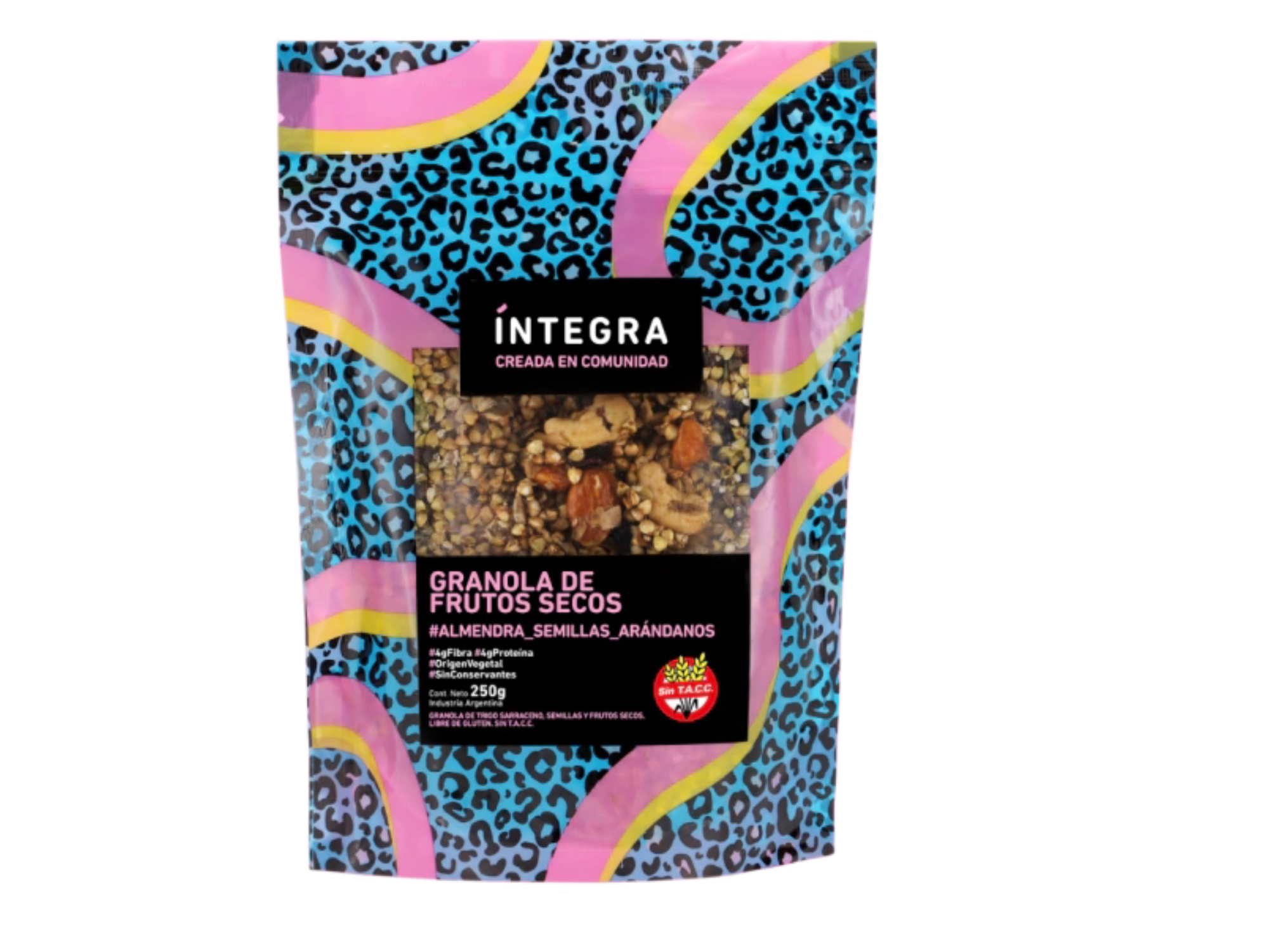 Granola "Íntegra"  SIN TACC 250 Grs.  Almendras, Semillas y Arándanos